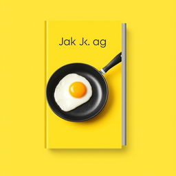 A yellow book cover design featuring a stylish frying pan with an egg frying inside