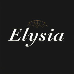 The word 'Elysia' elegantly written in a classic serif font with a soft gold or silver fill