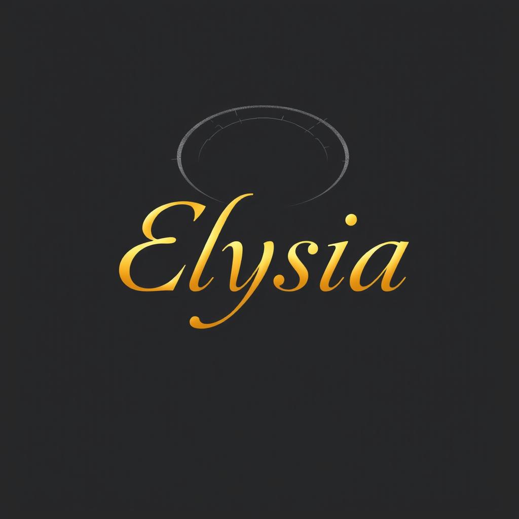 The word 'Elysia' elegantly written in a classic serif font with a soft gold or silver fill