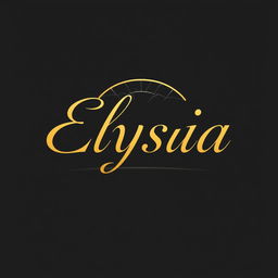 The word 'Elysia' elegantly written in a classic serif font with a soft gold or silver fill