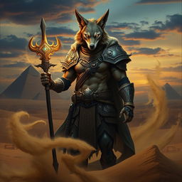 Valar The Jackal, a legendary fantasy figure, stands poised with an air of mystery and power