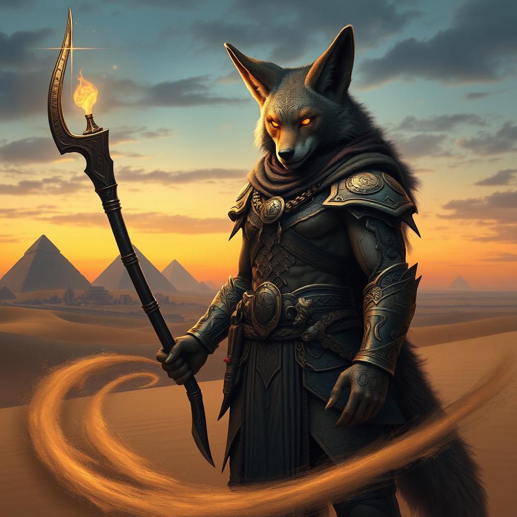 Valar The Jackal, a legendary fantasy figure, stands poised with an air of mystery and power