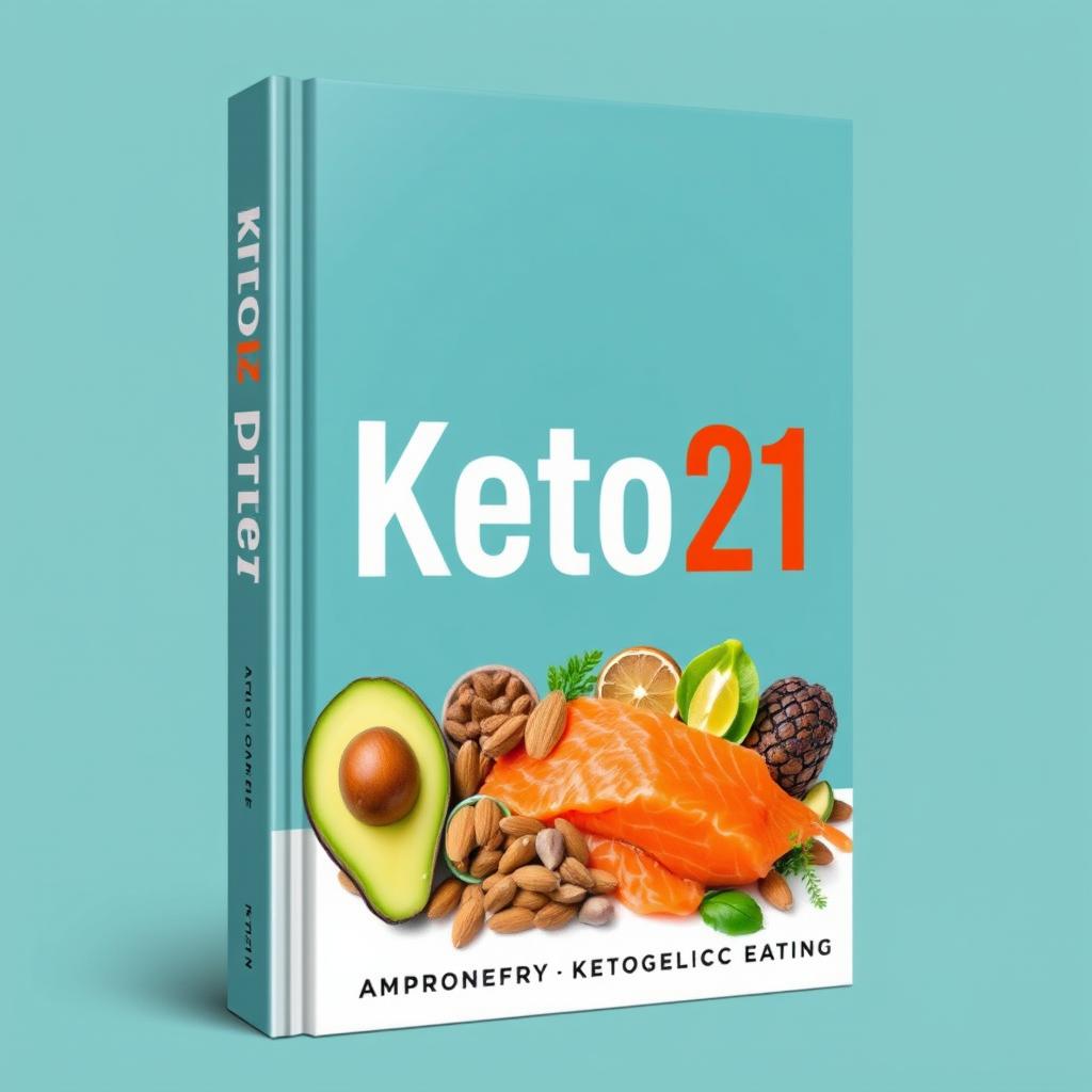 A captivating and modern book cover for "Keto21", a comprehensive guide to the ketogenic diet