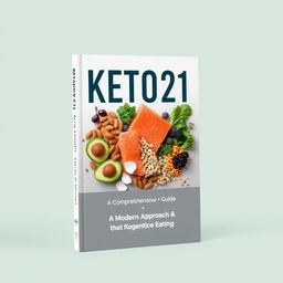 A captivating and modern book cover for "Keto21", a comprehensive guide to the ketogenic diet