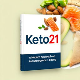 A captivating and modern book cover for "Keto21", a comprehensive guide to the ketogenic diet