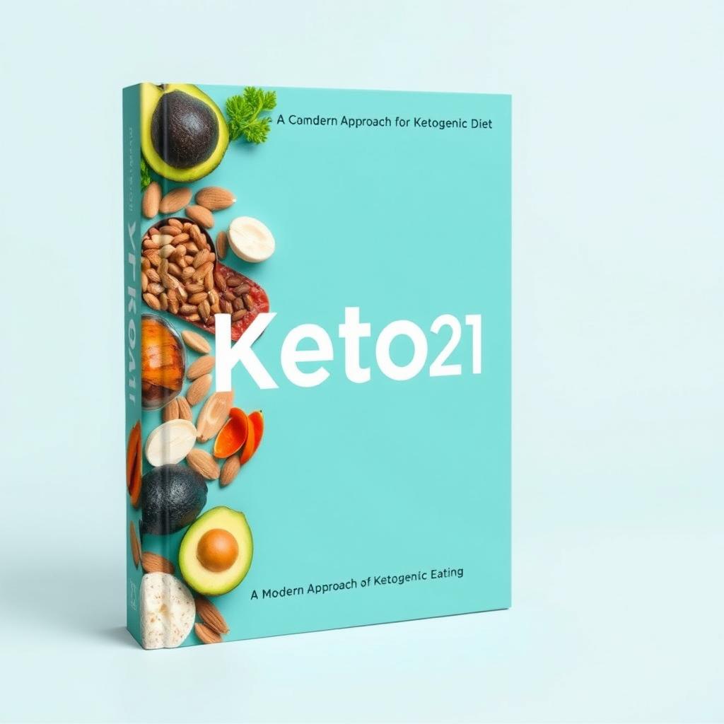 A captivating and modern book cover for "Keto21", a comprehensive guide to the ketogenic diet