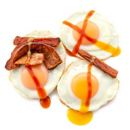 A delightful and visually appealing image of a ketogenic meal featuring gourmet fried eggs