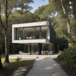 The old charming house is now transformed into a sleek, modern dwelling, while keeping its charm, situated in either a tranquil forest or a serene beach.