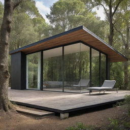 The old charming house is now transformed into a sleek, modern dwelling, while keeping its charm, situated in either a tranquil forest or a serene beach.