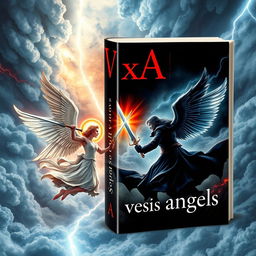 A captivating book cover for "VxA" with the subtitle "vampire versus angels"