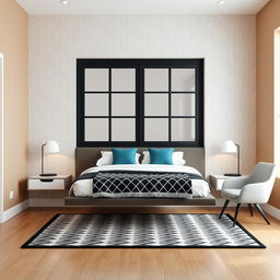 Design a stylish interior for a room measuring 3