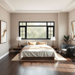 Design a sophisticated interior for a room measuring 3