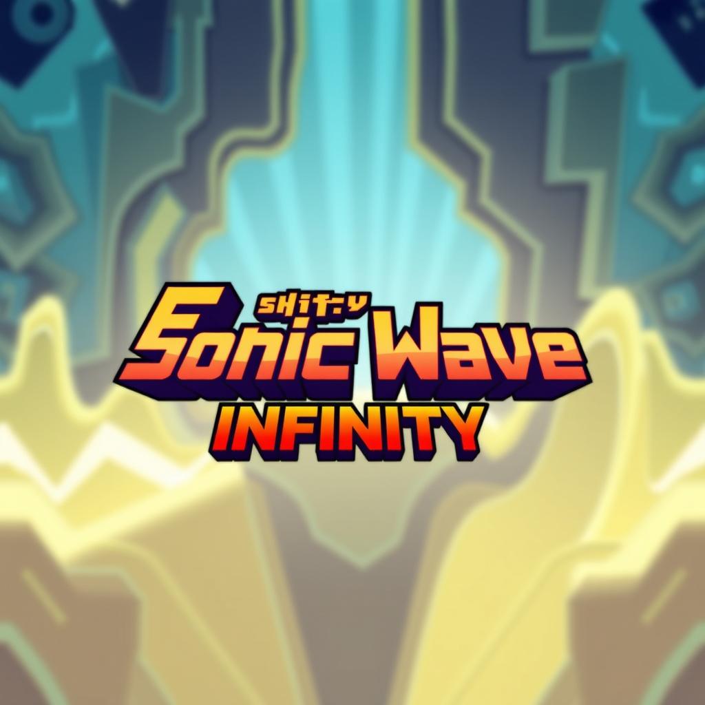 A captivating thumbnail for the game Geometry Dash, featuring a lighter-toned background showcasing a detailed and vibrant section of the level 'Sonic Wave'