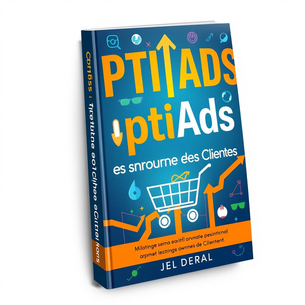 An eye-catching book cover for 'OptiAds: Transforme Cliques em Clientes'