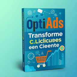 An eye-catching book cover for 'OptiAds: Transforme Cliques em Clientes'