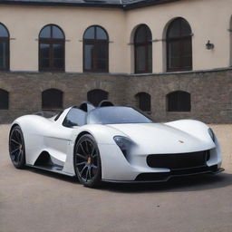 An exotic fusion of a Porsche and a Devel Sixteen, reflecting the elegance of a Porsche and the robust power of a Devel Sixteen