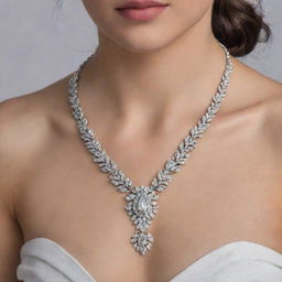 A stunning necklace adorned with sparkling diamonds, capturing the essence of luxury and elegance.