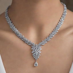 A stunning necklace adorned with sparkling diamonds, capturing the essence of luxury and elegance.