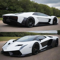 An extraordinary supercar that combines the distinct design features of a Lamborghini and a Devel Sixteen into one unparalleled vehicle