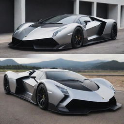 An extraordinary supercar that combines the distinct design features of a Lamborghini and a Devel Sixteen into one unparalleled vehicle