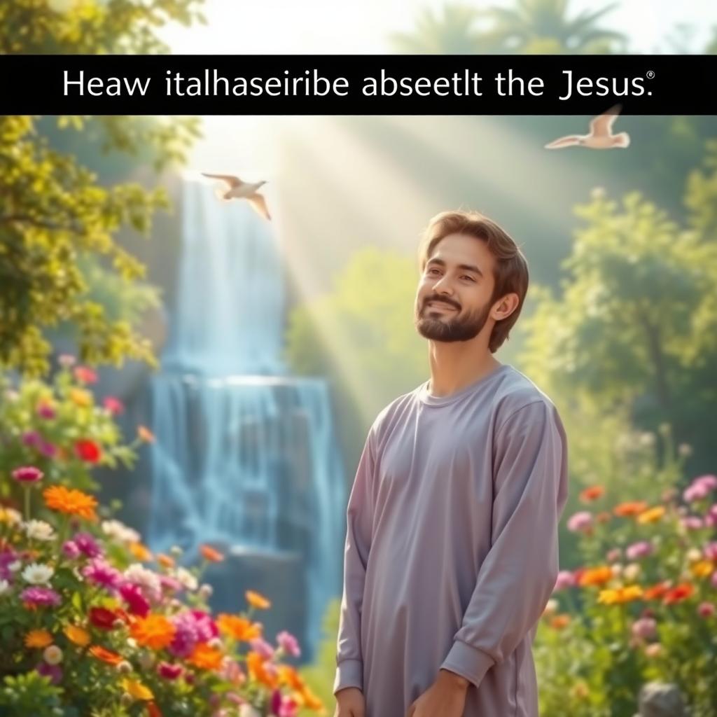 A serene and peaceful depiction of a person experiencing spiritual enlightenment after meeting Jesus