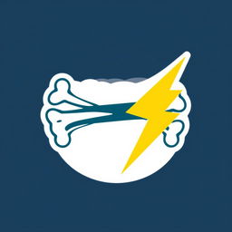 A minimalistic logo for physiotherapy featuring stylized bones and a lightning bolt