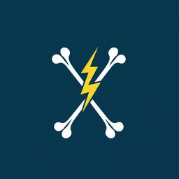 A minimalistic logo for physiotherapy featuring stylized bones and a lightning bolt