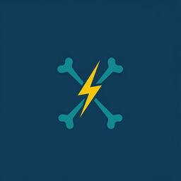 A minimalistic logo for physiotherapy featuring stylized bones and a lightning bolt