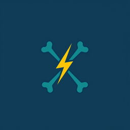 A minimalistic logo for physiotherapy featuring stylized bones and a lightning bolt