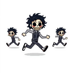 Jeff the Killer running in a series of 5 pixel art frames