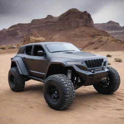 Imagine a rugged Jeep combined with a Devel Sixteen. The off-road practicality and iconic design of the Jeep merges with Devel Sixteen's raw supercar power and style.