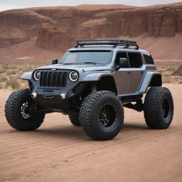 Imagine a rugged Jeep combined with a Devel Sixteen. The off-road practicality and iconic design of the Jeep merges with Devel Sixteen's raw supercar power and style.