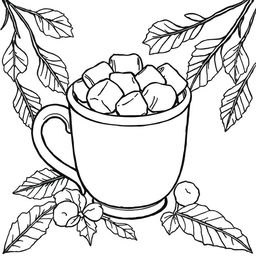 Black and white coloring book image that beautifully captures the essence of fall warmth