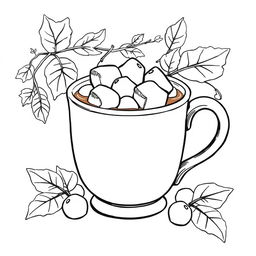 Black and white coloring book image that beautifully captures the essence of fall warmth