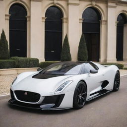 A fusion of a luxurious Jaguar and a high-performance Devel Sixteen, creating an ultimate supercar with striking features from both