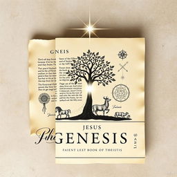 A highly academic and professional book cover design for a theological text focusing on Jesus Christ and the fulfillment themes in the Book of Genesis