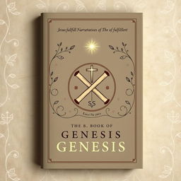 A sophisticated and scholarly book cover design for a theological work on Jesus fulfilling narratives of the Book of Genesis