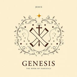 A sophisticated and scholarly book cover design for a theological work on Jesus fulfilling narratives of the Book of Genesis