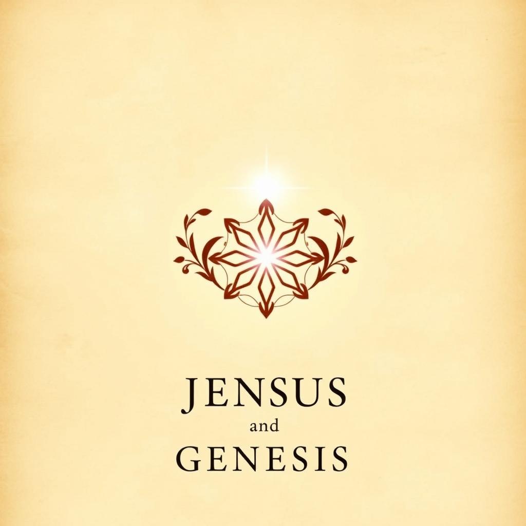 An elegant and scholarly book cover design for a theological treatise on Jesus and the fulfillment of Genesis