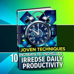 A captivating book cover for a personal development guide titled "10 Proven Techniques to Increase Daily Productivity