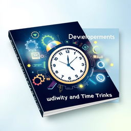 A visually striking book cover designed for a personal development guide focused on productivity and time management, executed in a digital-art style