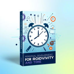 A visually striking book cover designed for a personal development guide focused on productivity and time management, executed in a digital-art style