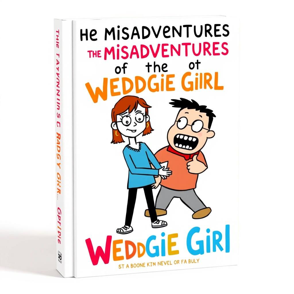 A book cover illustration featuring the title "The Misadventures of the Wedgie Girl"