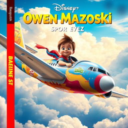 A fictional Disney-inspired movie cover featuring a young boy named Owen Mazoski in an adventurous, fantasy setting