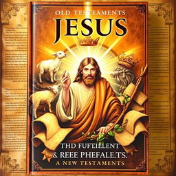 A captivating book cover with a central image of Jesus surrounded by symbolic elements representing the fulfillment of Old Testament prophecies