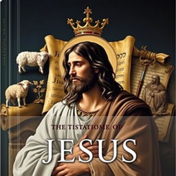 A scholarly book cover portraying Jesus in a reflective pose, surrounded by symbolic elements representing the fulfillment of Old Testament prophecies