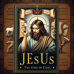 A scholarly book cover portraying Jesus in a reflective pose, surrounded by symbolic elements representing the fulfillment of Old Testament prophecies