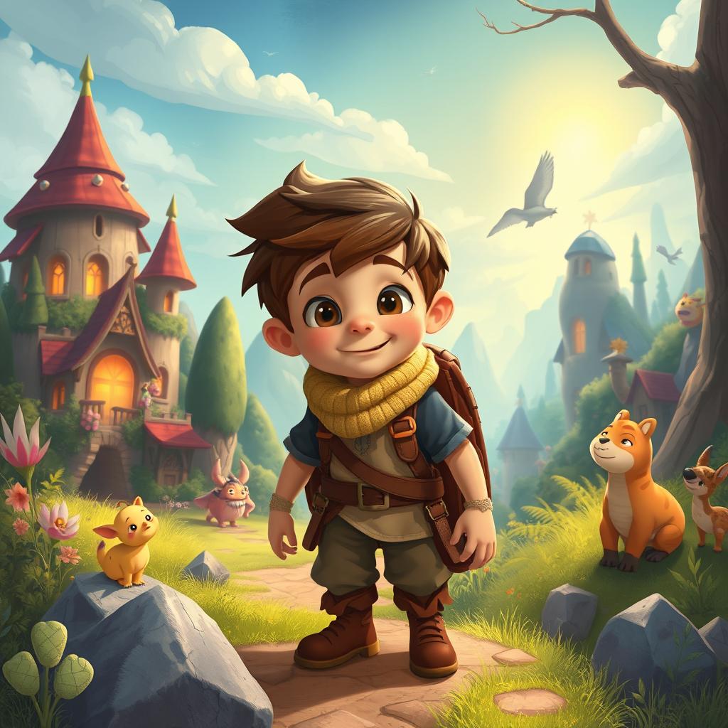 A fantasy adventure featuring a young boy named Owen Mazoski, depicted in a whimsical, imaginative landscape