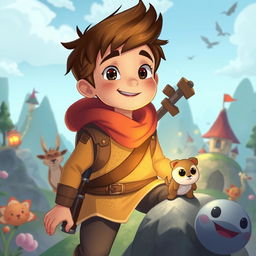 A fantasy adventure featuring a young boy named Owen Mazoski, depicted in a whimsical, imaginative landscape