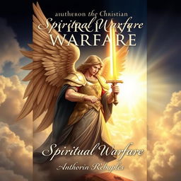 A captivating Christian book cover depicting the concept of spiritual warfare